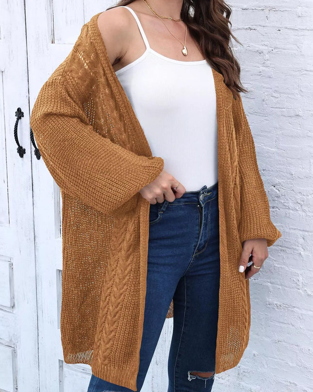 Open Front Long Sleeve Cardigan
