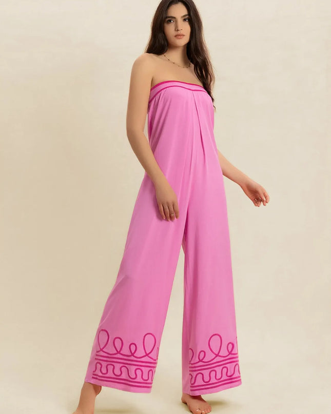 Wide Leg Tube Jumpsuit