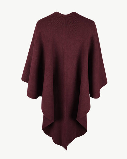 Surplice Neck Pom-Pom Trim Poncho