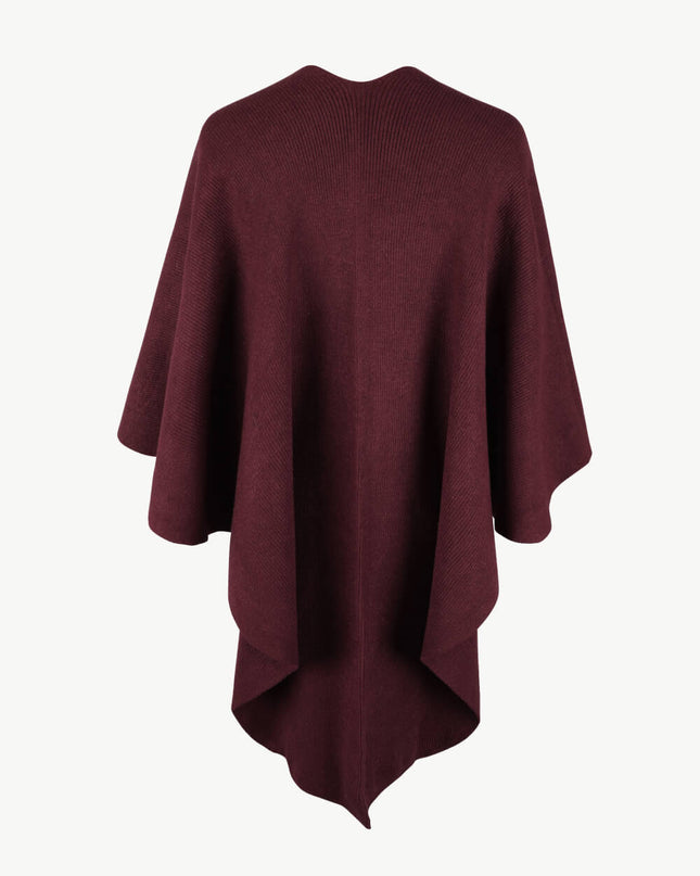 Surplice Neck Pom-Pom Trim Poncho