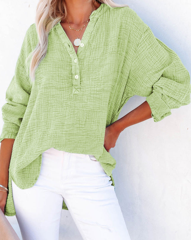Buttoned Long Sleeve Blouse 