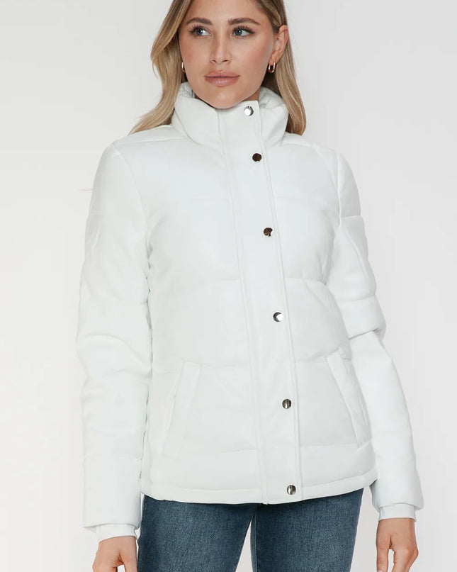 YMI Pocketed Zip Up Turtleneck Puffer Jacket