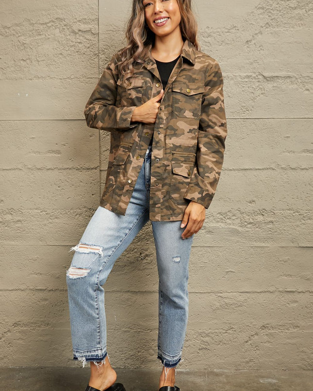 Camouflage Snap Down Jacket