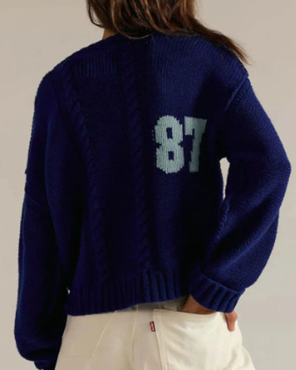 Number 81 Oversized Cable Knit Sweater