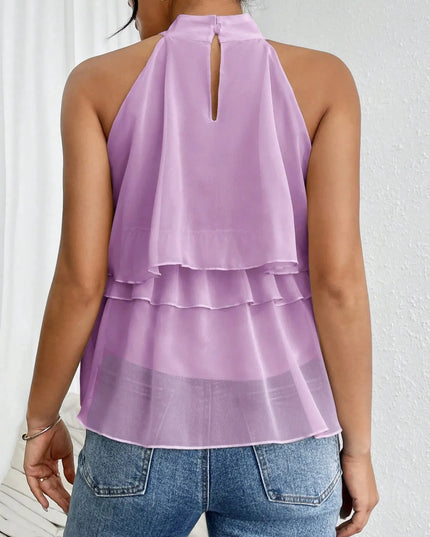 Ruffled Layered Sleeveless Top