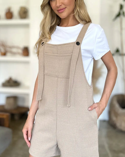 Double Take Full Size Texture Sleeveless Romper