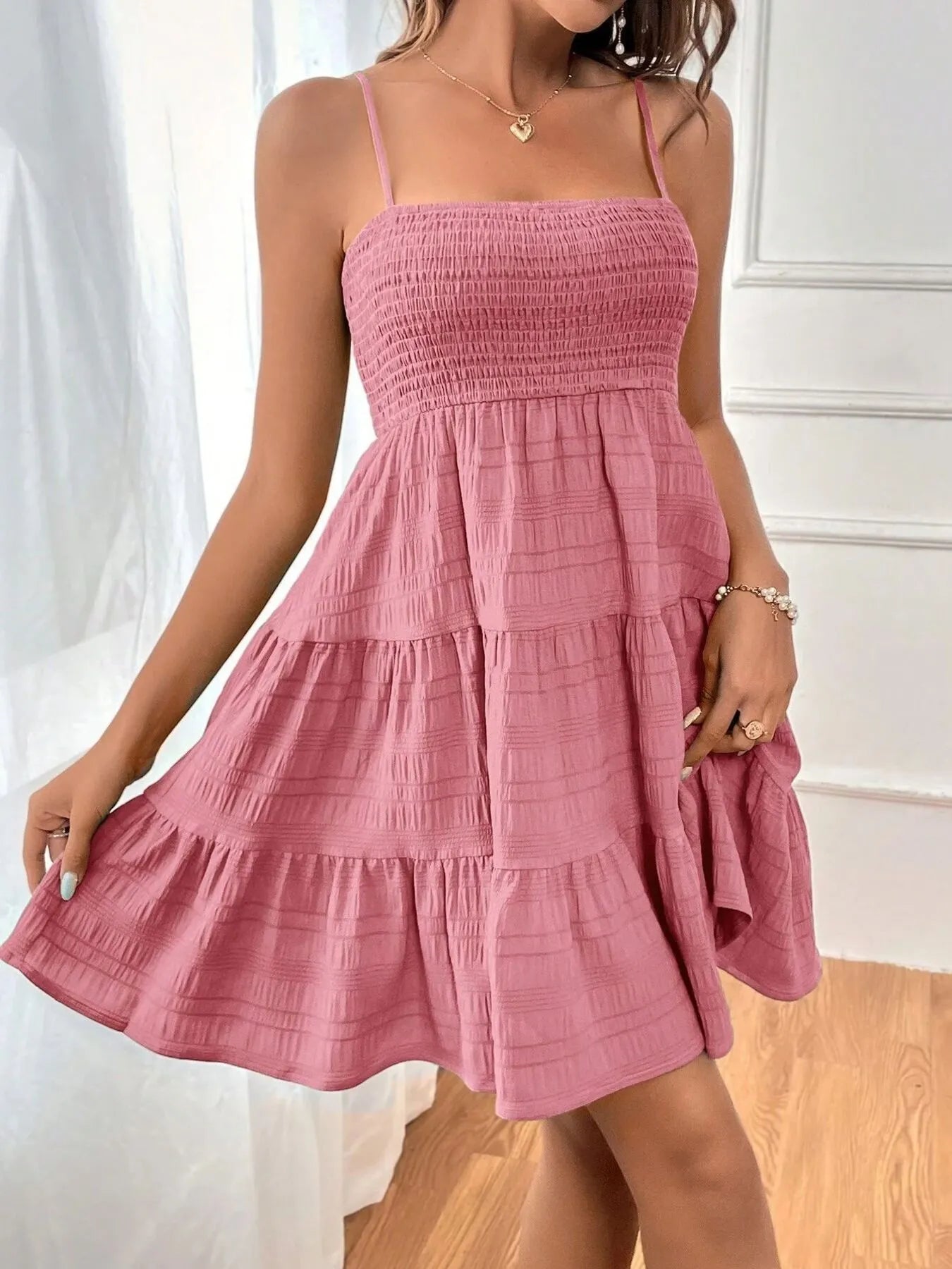 Smocked Tiered Cami Dress