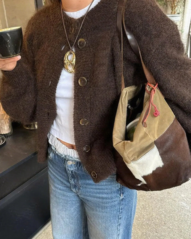 Button Down Long Sleeve Cardigan