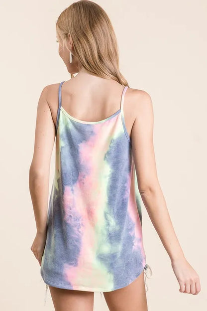 BiBi Tie Dye Terry Camisole with Caged Neck