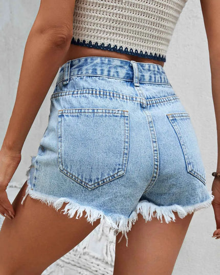 Raw Hem Denim Shorts