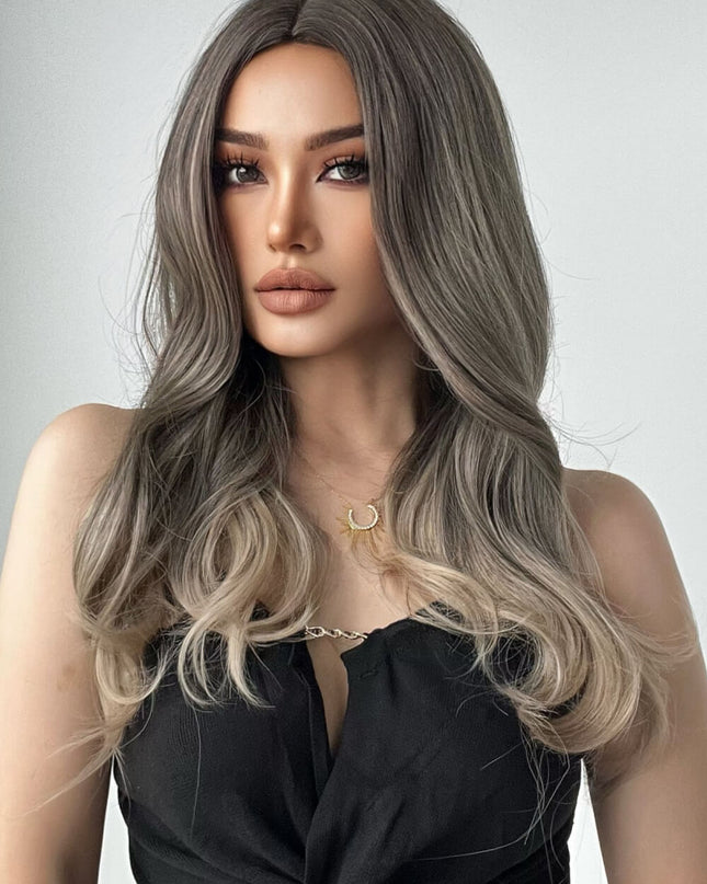 13*1" Full-Machine Wigs Synthetic Long Straight 24" 