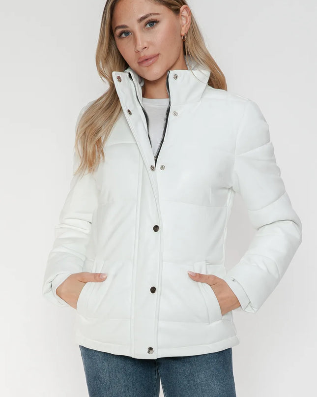 YMI Pocketed Zip Up Turtleneck Puffer Jacket