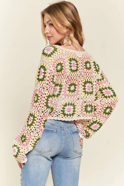 ADORA Multicolor Crochet Crop Top