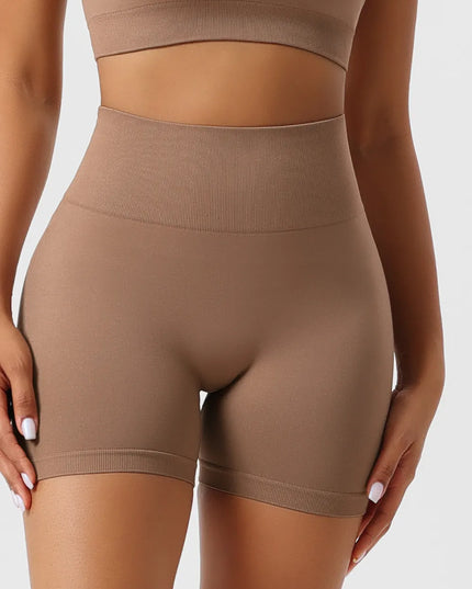 High Waist Shaping Shorts Camel