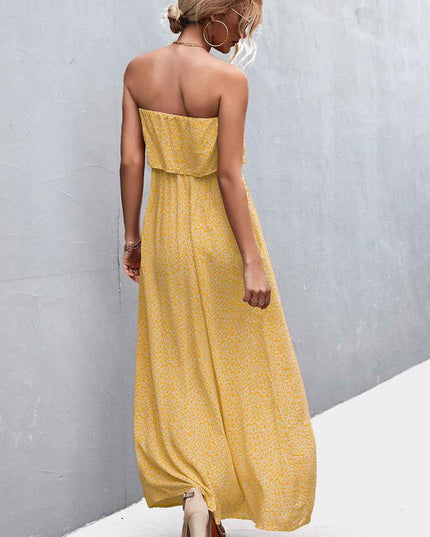 Strapless Split Maxi Dress