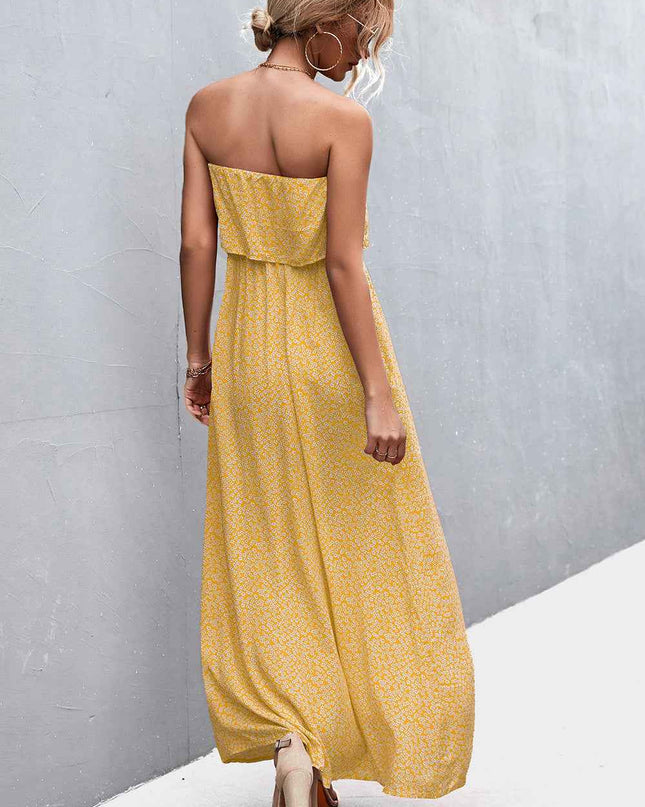 Strapless Split Maxi Dress
