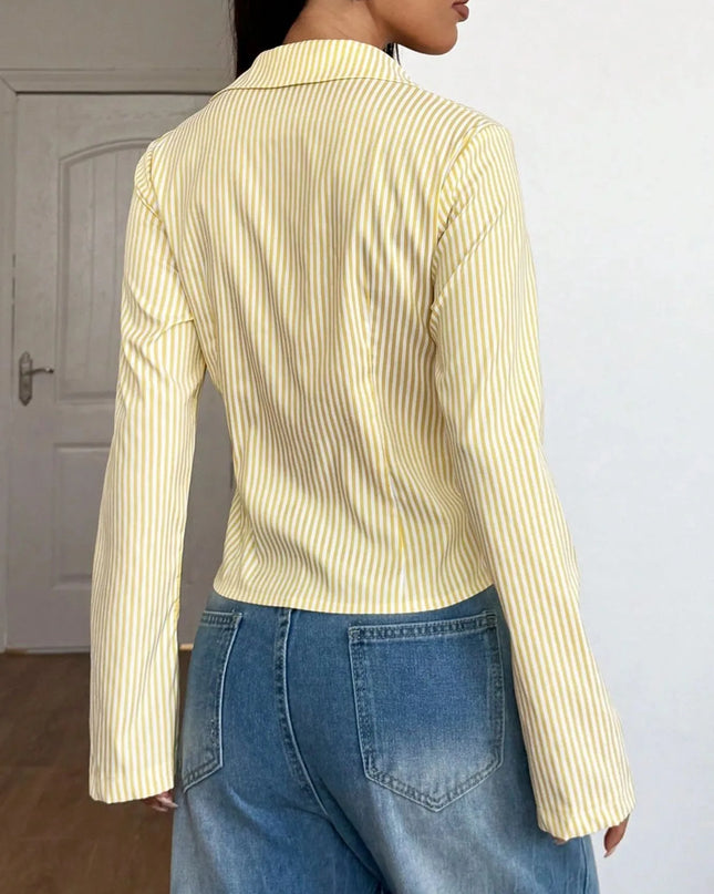 Striped Button Up Long Sleeve Shirt