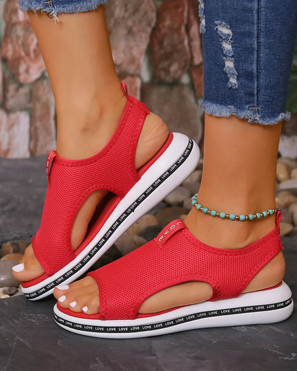 Mesh Open Toe Platform Sandals
