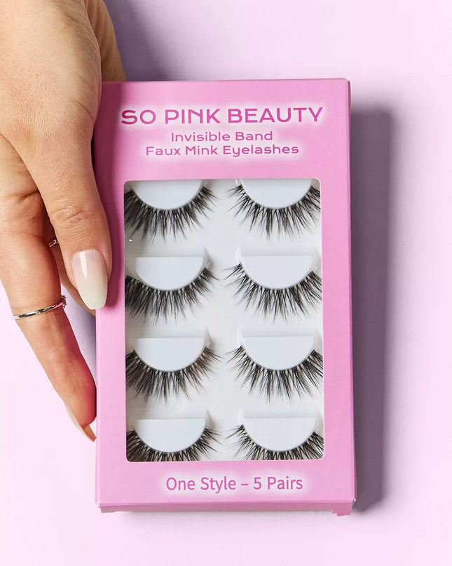 SO PINK BEAUTY Faux Mink Eyelashes 5 Pairs 
