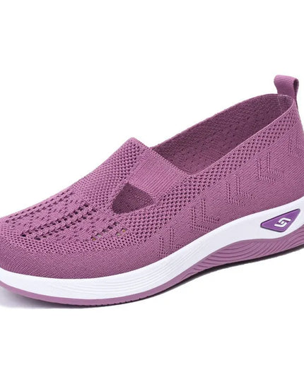 Breathable Mesh Round Toe Wedge Sneakers 