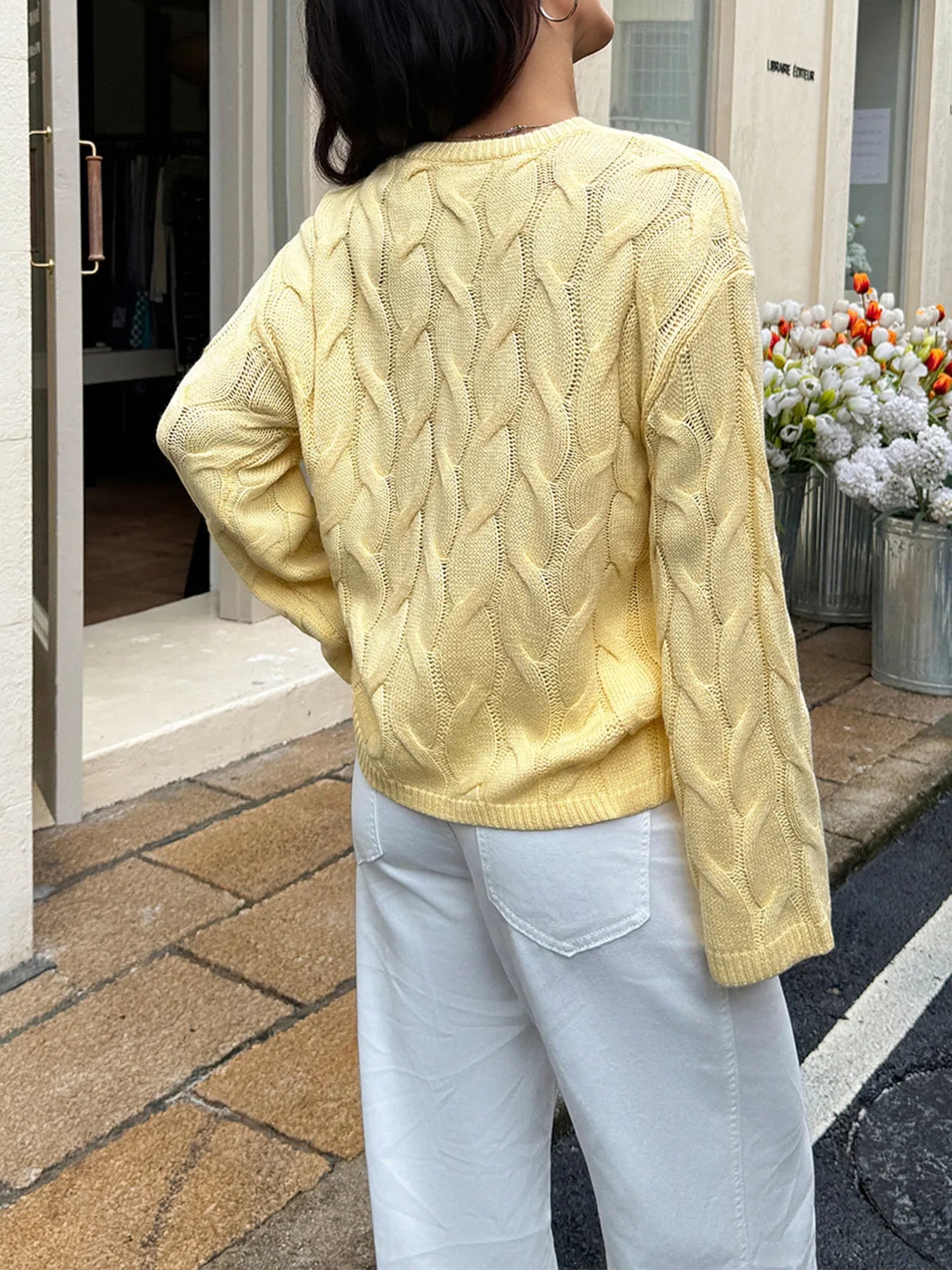 Cable Knit Long Sleeve Sweater