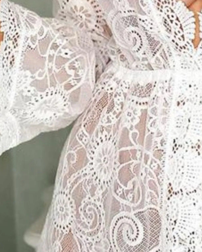 V-Neck Lace Cover-Up Dress