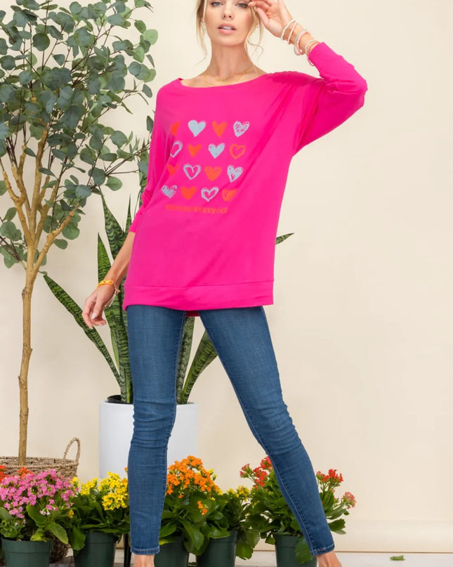 Celeste Full Size Heart Graphic Long Sleeve T-Shirt