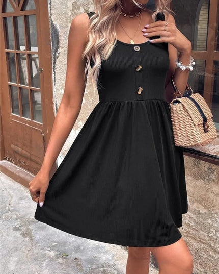 Scoop Neck Wide Strap Mini Tank Dress
