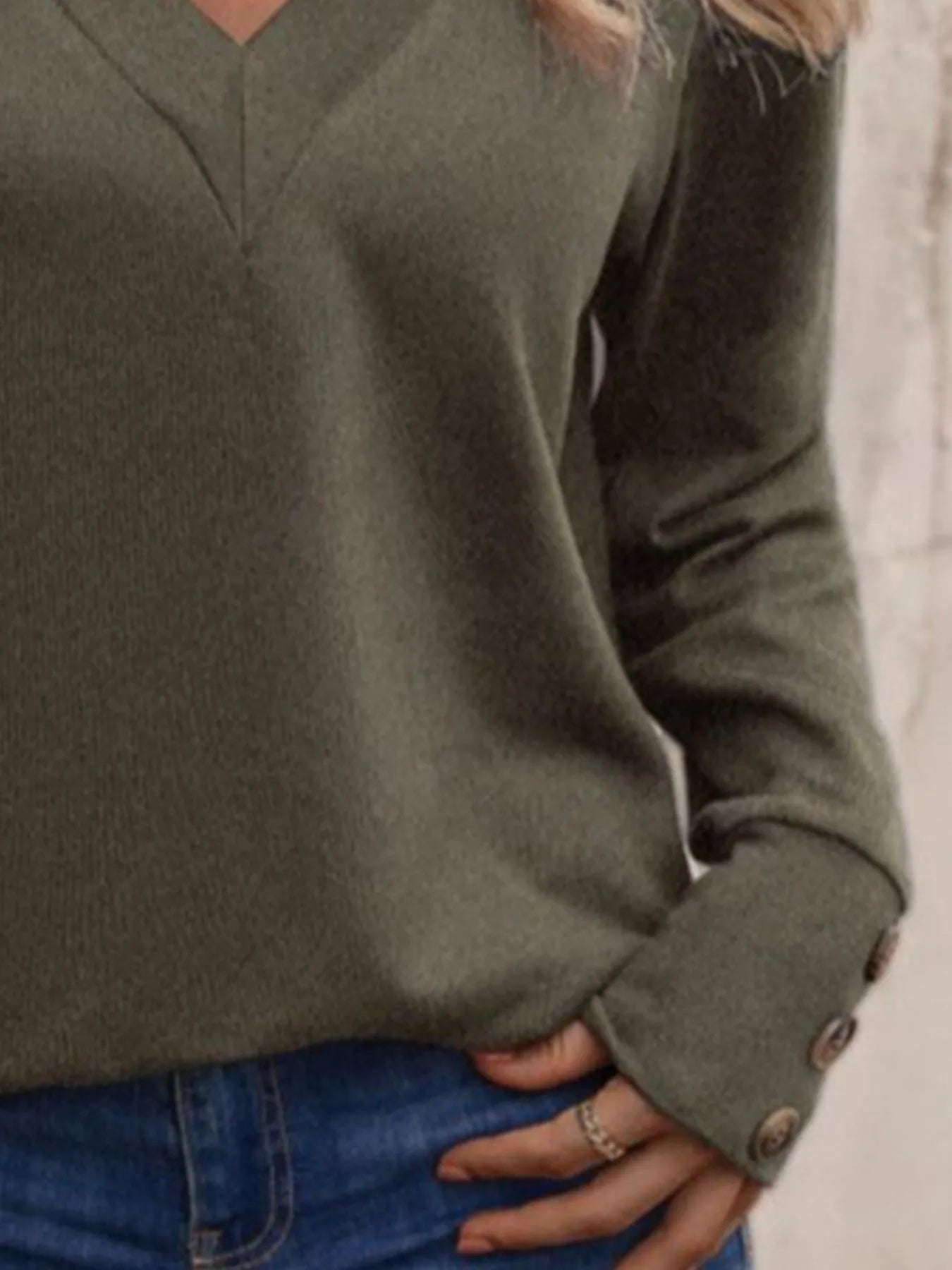 V-Neck Long Sleeve T-Shirt 