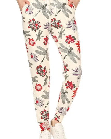 Leggings Depot Plus Size Buttery Soft Joggers with Drawstring MULTI