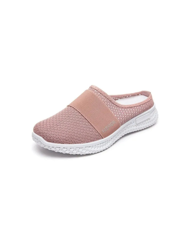 Round Toe Mesh Slip-On Sneakers Pink