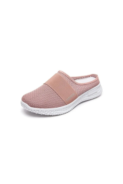 Round Toe Mesh Slip-On Sneakers Pink