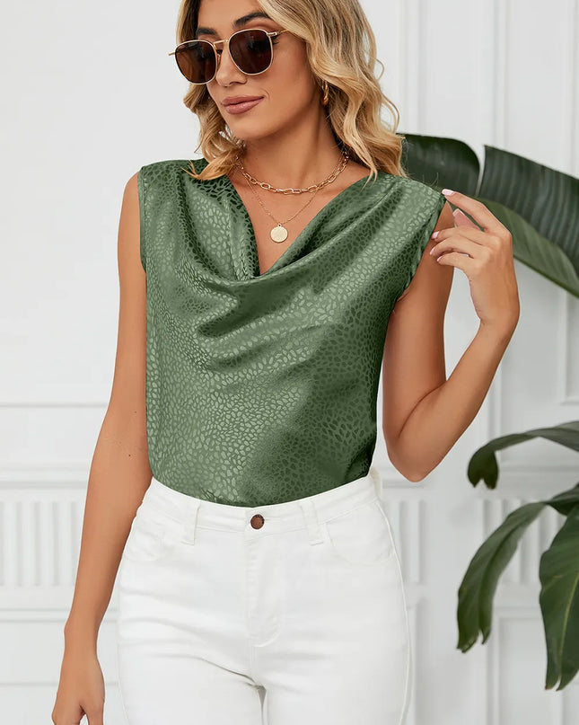 Ruched Cowl Neck Tank