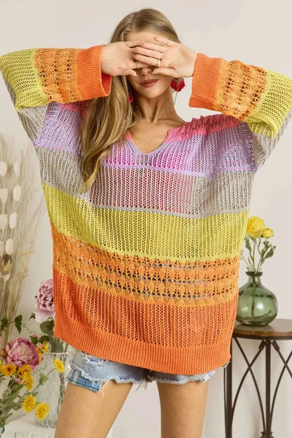 ADORA Colorblock Crochet Top