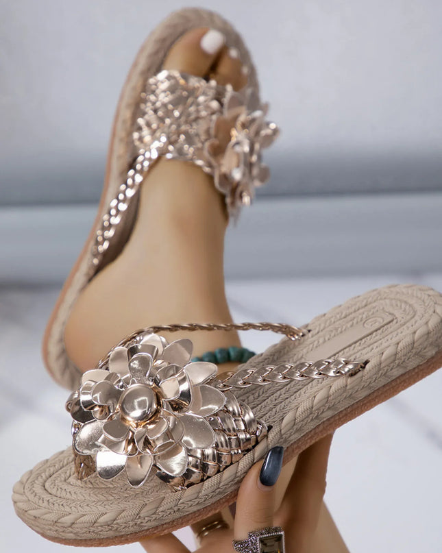Floral Embellished Comfort Slide Sandals 
