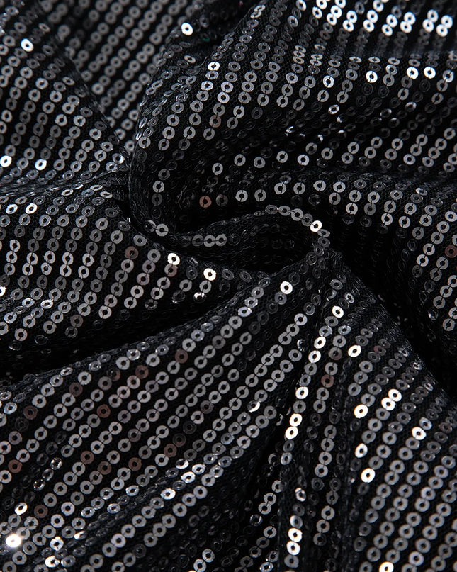 Sequin Surplice Long Sleeve Bodysuit