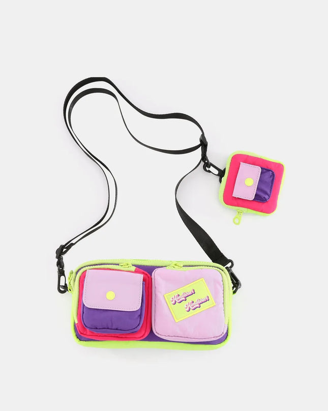 Himawari Removable Strap Nylon Crossbody Bag with EarPods Bag Pink One Size