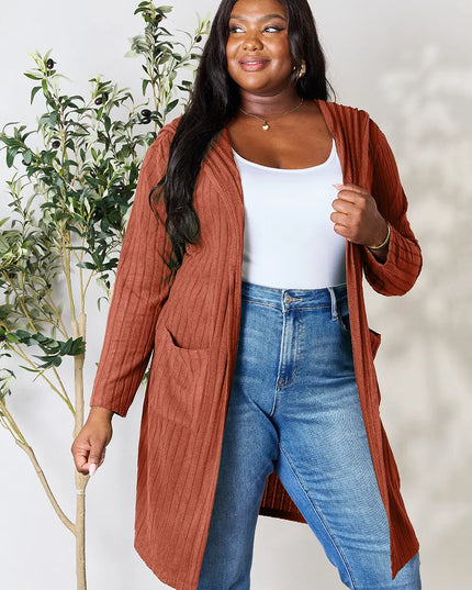 Basic Bae Full Size Hooded Sweater Cardigan