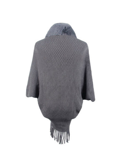 Open Front Fringe Hem Poncho