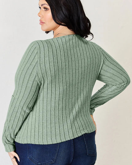 Basic Bae Full Size Ribbed Long Sleeve T-Shirt