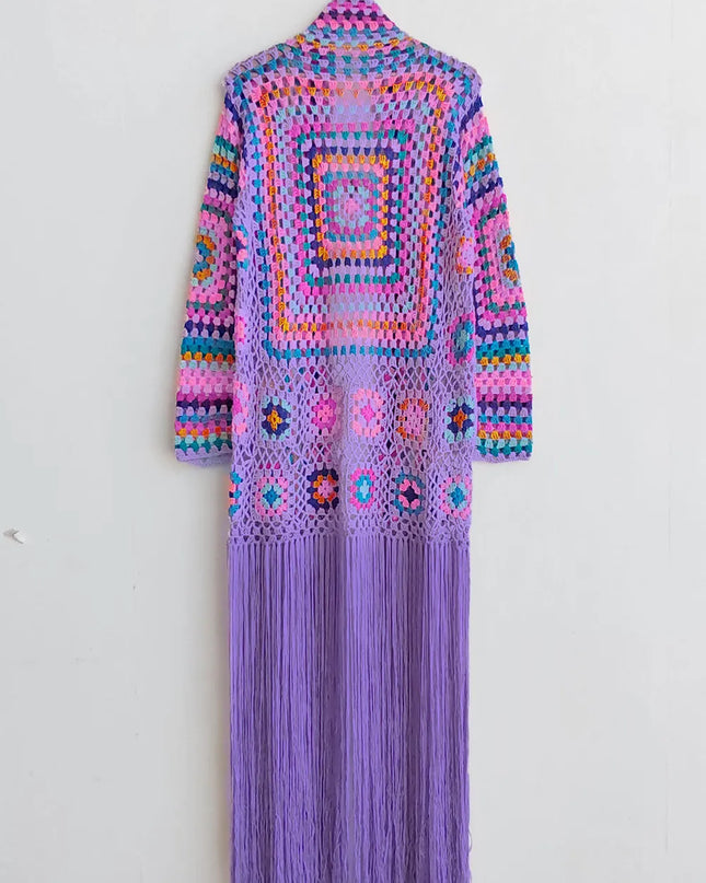 Fringe Tied Long Sleeve Cardigan