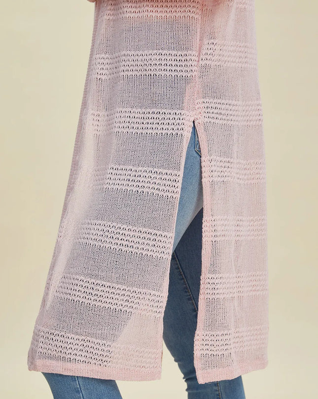 Double Take Full Size Open Front Longline Cardigan 