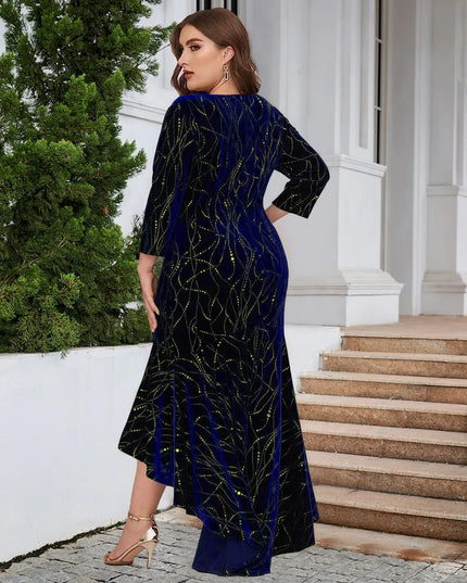 Plus Size Ruffle Hem High-Low Dress