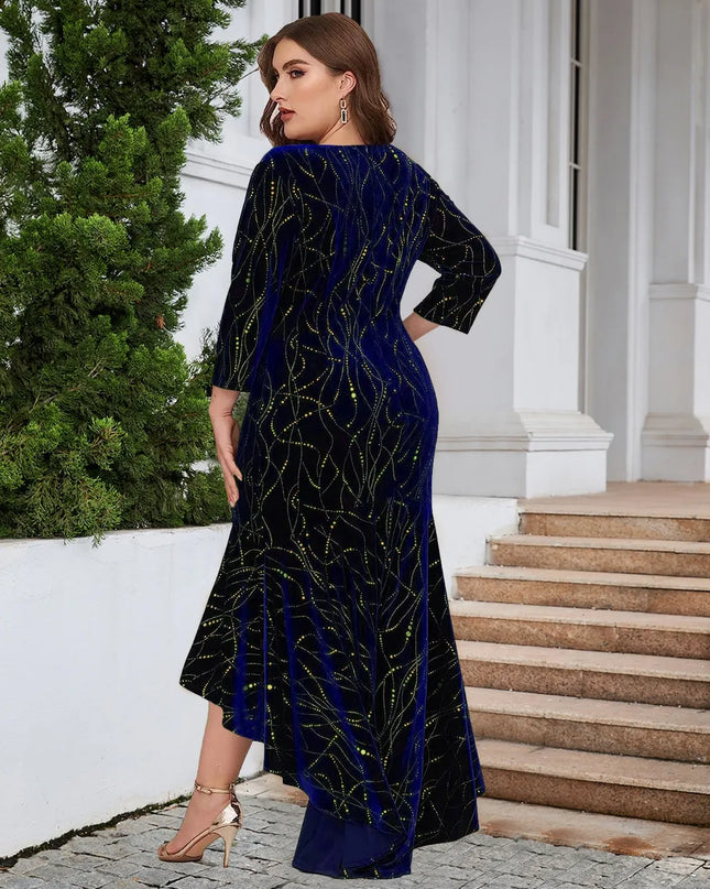 Plus Size Ruffle Hem High-Low Dress