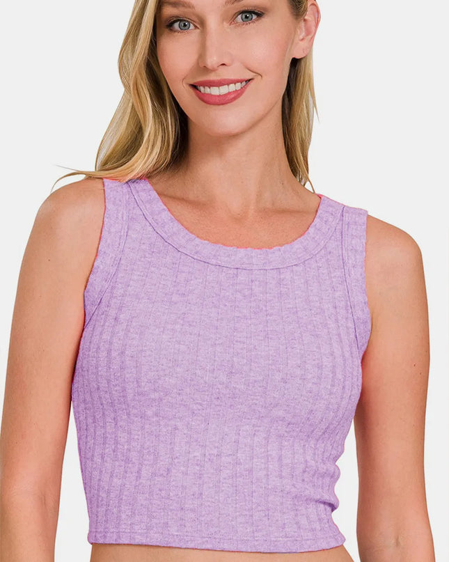 Zenana Ribbed Cropped Tank