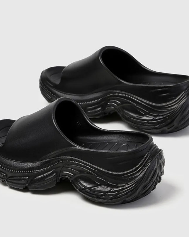Open Toe Platform Slippers 