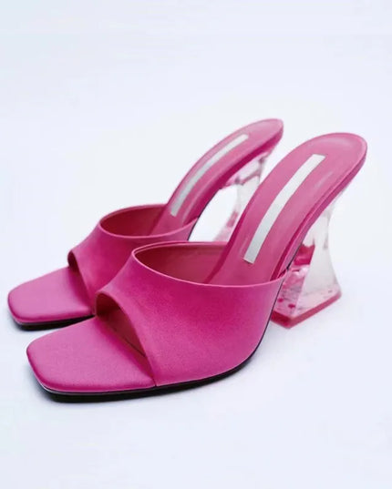 Open Toe High Heel Sandals Hot Pink