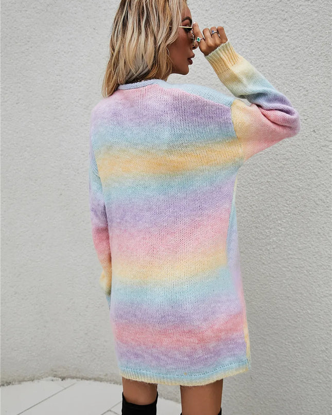 Angel Wings Full Size Pocketed Open Front Gradient Cardigan