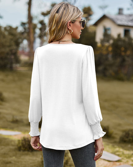 Puff Sleeve Pleated Blouse