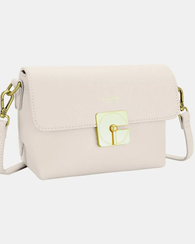 David Jones PU Leather Crossbody Bag Ivory One Size